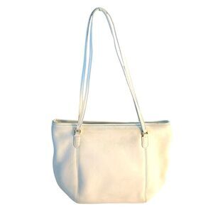 Coach Vintage White Leather Shoulder Tote 9998 Bag